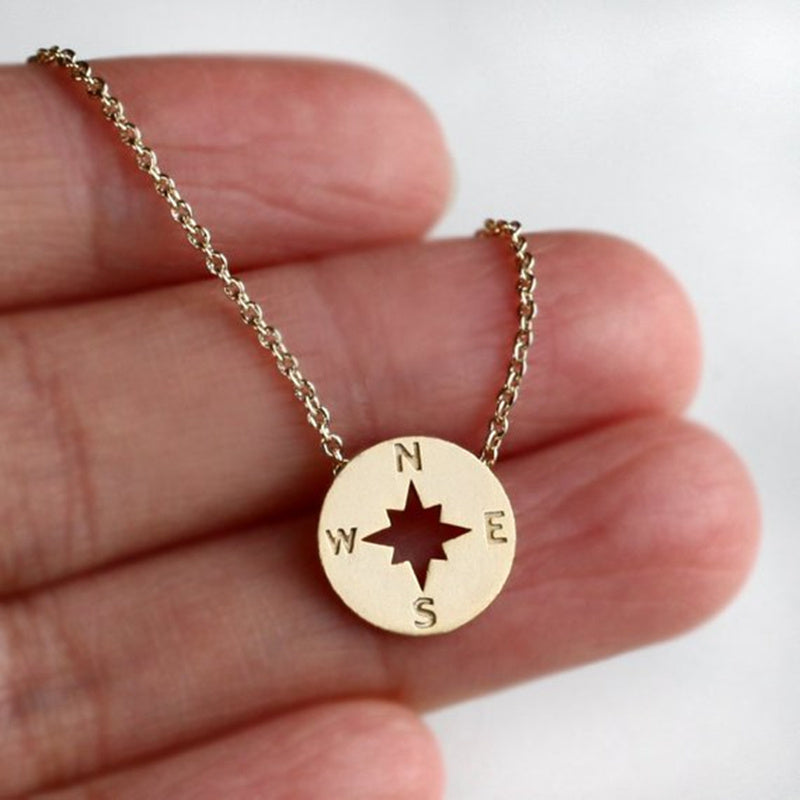 Disc compass Pendant necklace