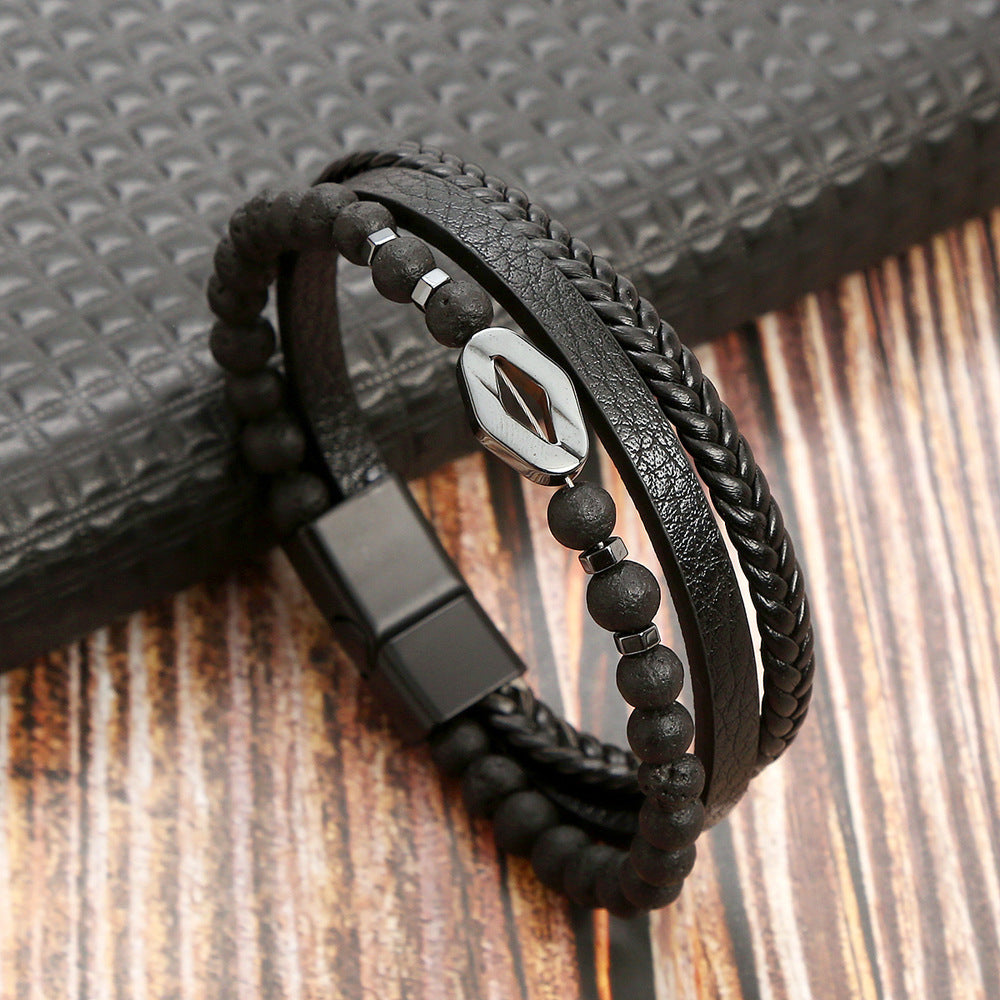 Natural Stone beads Stainless Steel Bracelet