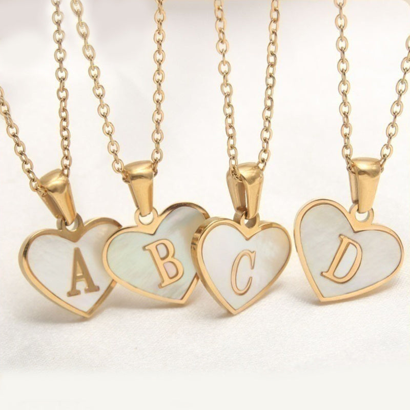 26 Letter love Heart-shaped Necklace