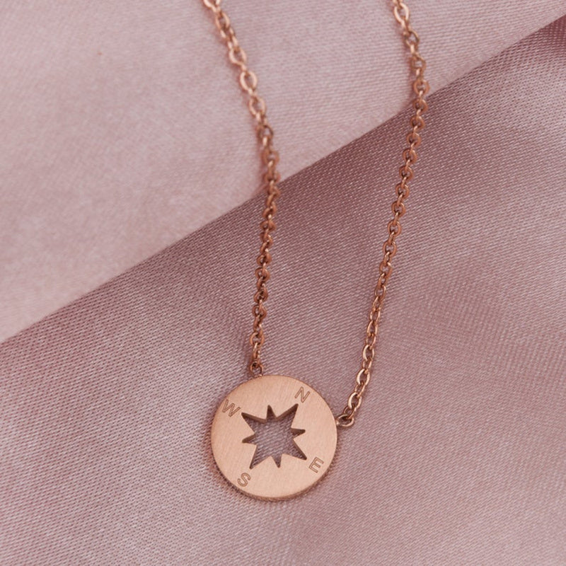 Disc compass Pendant necklace