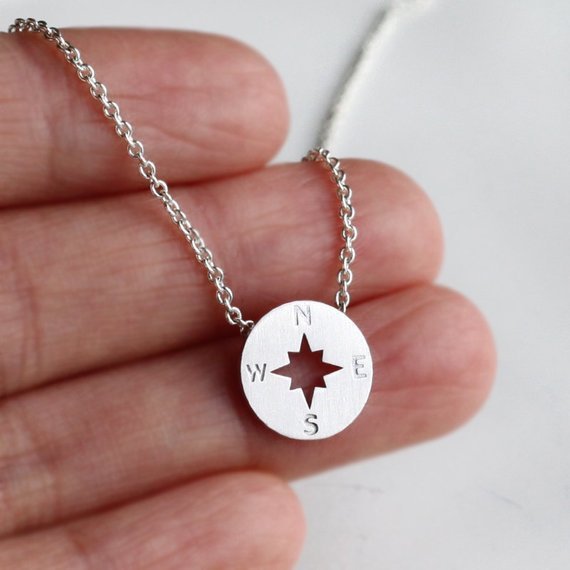 Disc compass Pendant necklace