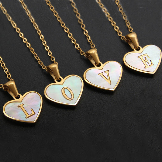 26 Letter love Heart-shaped Necklace