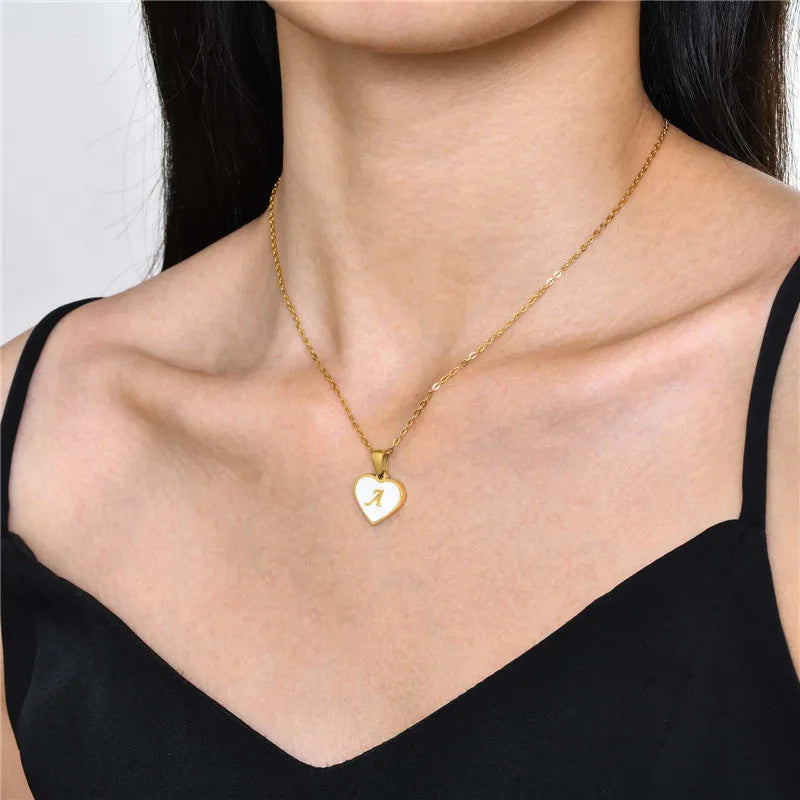 26 Letter love Heart-shaped Necklace